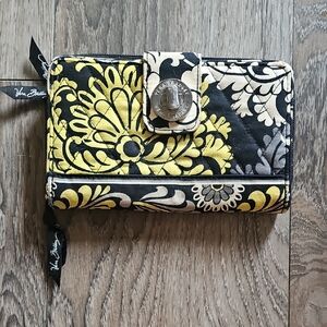 Vera Bradley Black and Yellow Floral Wallet